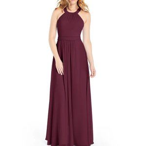 Azazie Wine/Cabernet Long Bridesmaid Gown